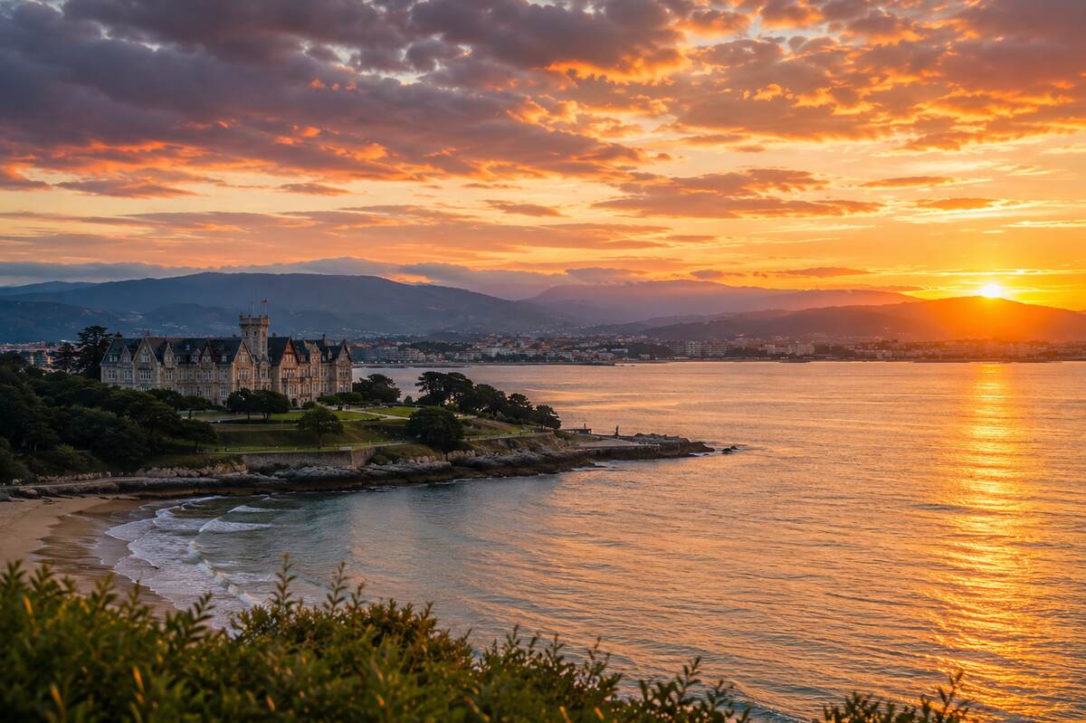 Bahía de Santander vista desde el Hotel Paraíso del Pas, Cantabria